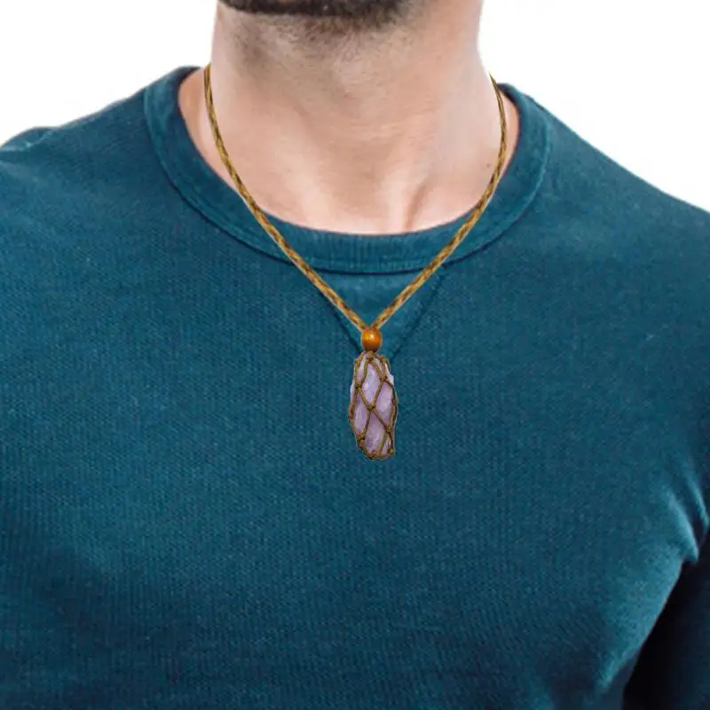 

Natural Kunzite Pendant Natural Healing Stone Handcraft Necklace Lucky Love Pendant Perfect Gift For Men Women