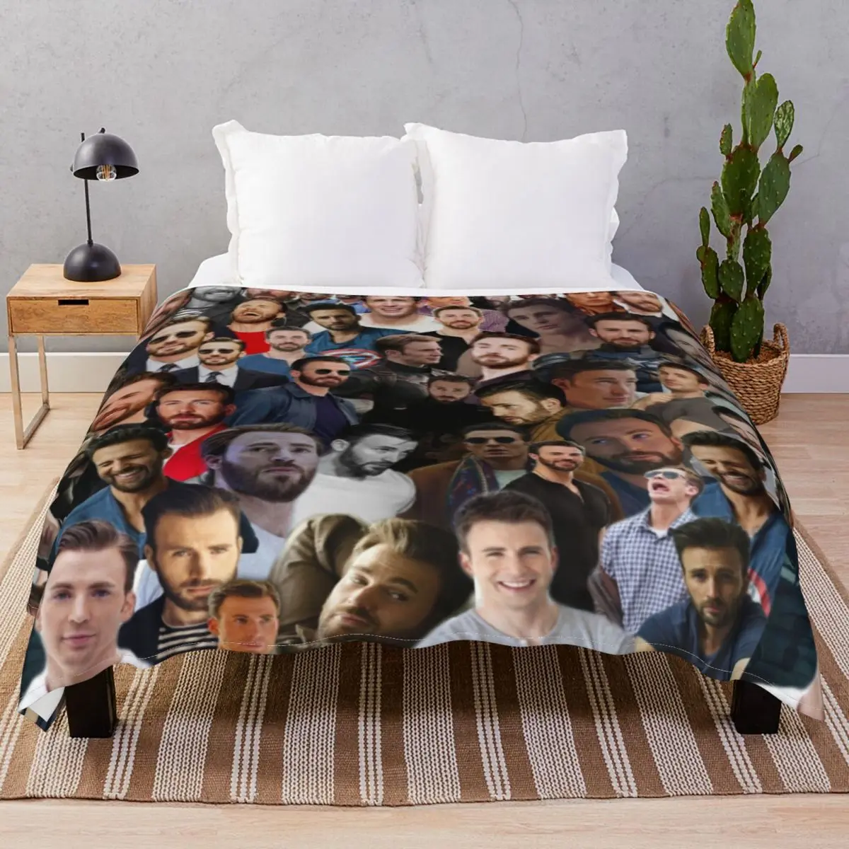 Chris Evans Blankets Fleece Spring Autumn Fluffy Throw Blanket for Bed Sofa Travel Office