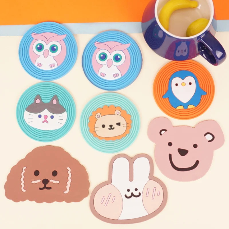 

Теплозащитный мультяшный термозащитный коврик, креативный утолщенный силиконовый коврик для чашек, коврик для чаши, кухонные приспособлен...