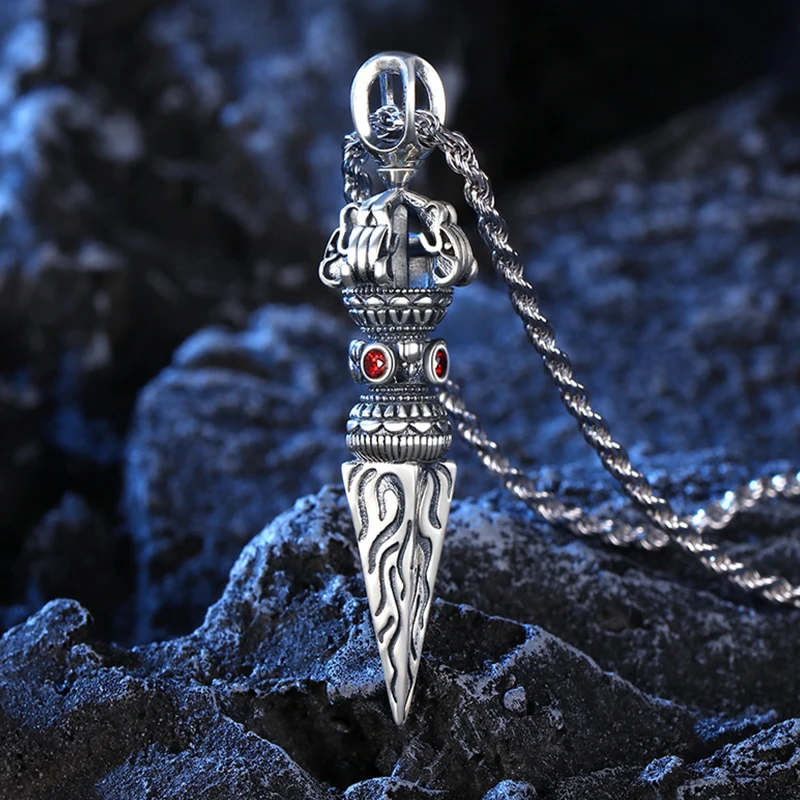 

Кулон Ваджра в виде волшебного пестика, серебряное ожерелье, Мужская подвеска на день рождения, Мужской талисман