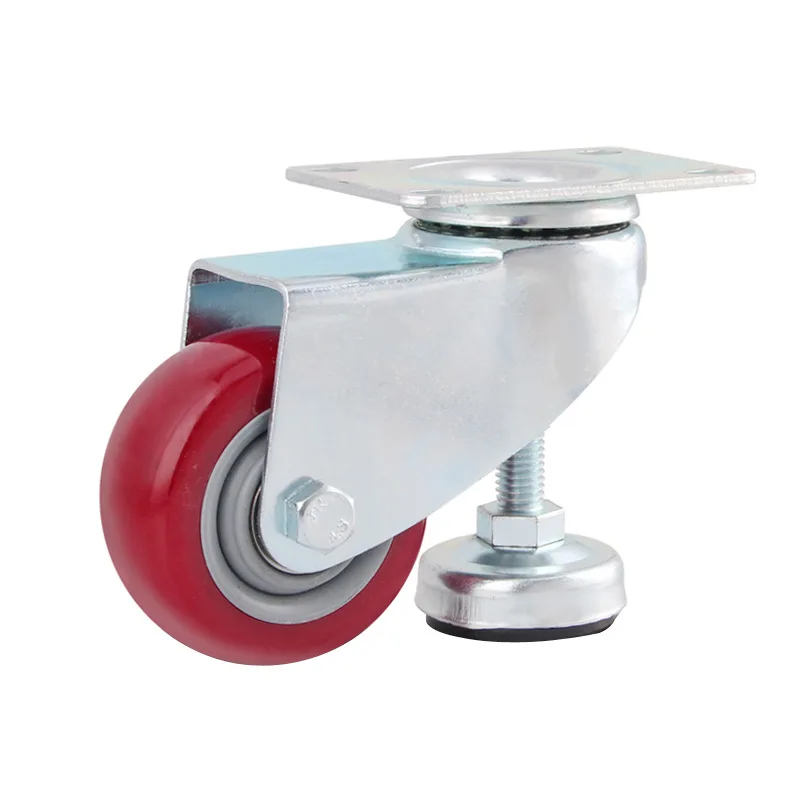 

1PCS Casters Wheels 2.5/3/4/5 inch Adjustable Swivel Soft Rubber Roller with Footed cup for Platform Trolley Furniture Hardware