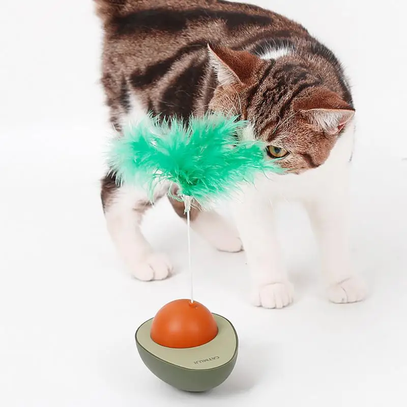 

Avocado Tumbler Cat Toy 360 Degree Rotation Automatic Standby Cat Teaser Toy Large Battery Capacity 200 Mah Funny Cat Stick Mute