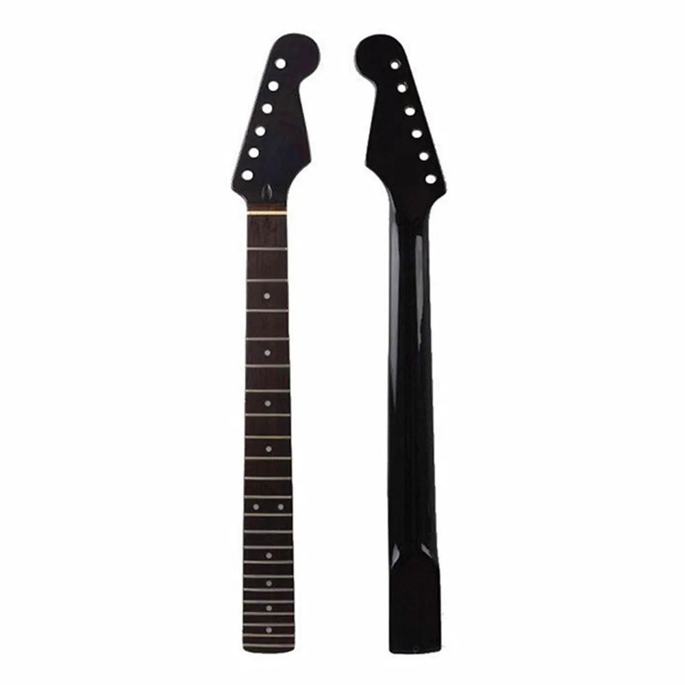 Enlarge Disado 21 22 Frets Maple Electric Guitar Neck Maple Fretboard Inlay Dots Black Glossy Paint Guitar Accessories Parts