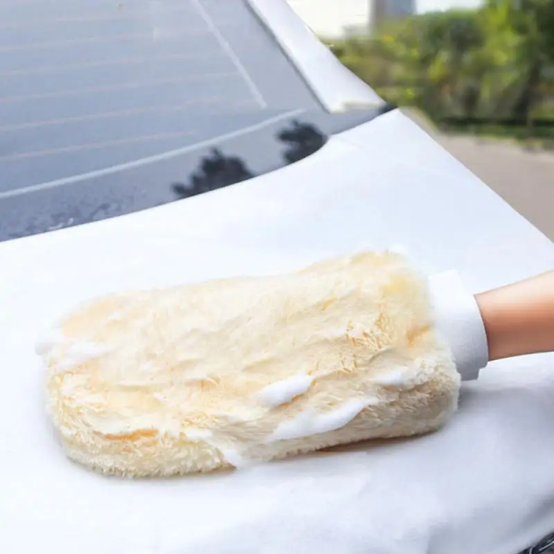 

Водонепроницаемые перчатки из микрофибры для мойки автомобиля, 1 шт., мягкие утолщенные шерстяные плюшевые варежки для мойки автомобиля, двусторонние перчатки, товары для мойки автомобиля