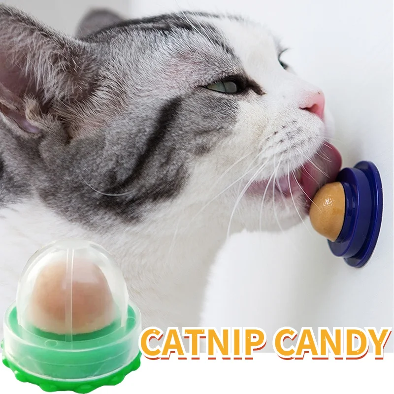 

Nutrition Cat Catnip Ball Dust Cover Round Safe Catnip Snack Lick Candy Vitamin Pudding Catnip Lollipop For Cat Kitten Ragdoll