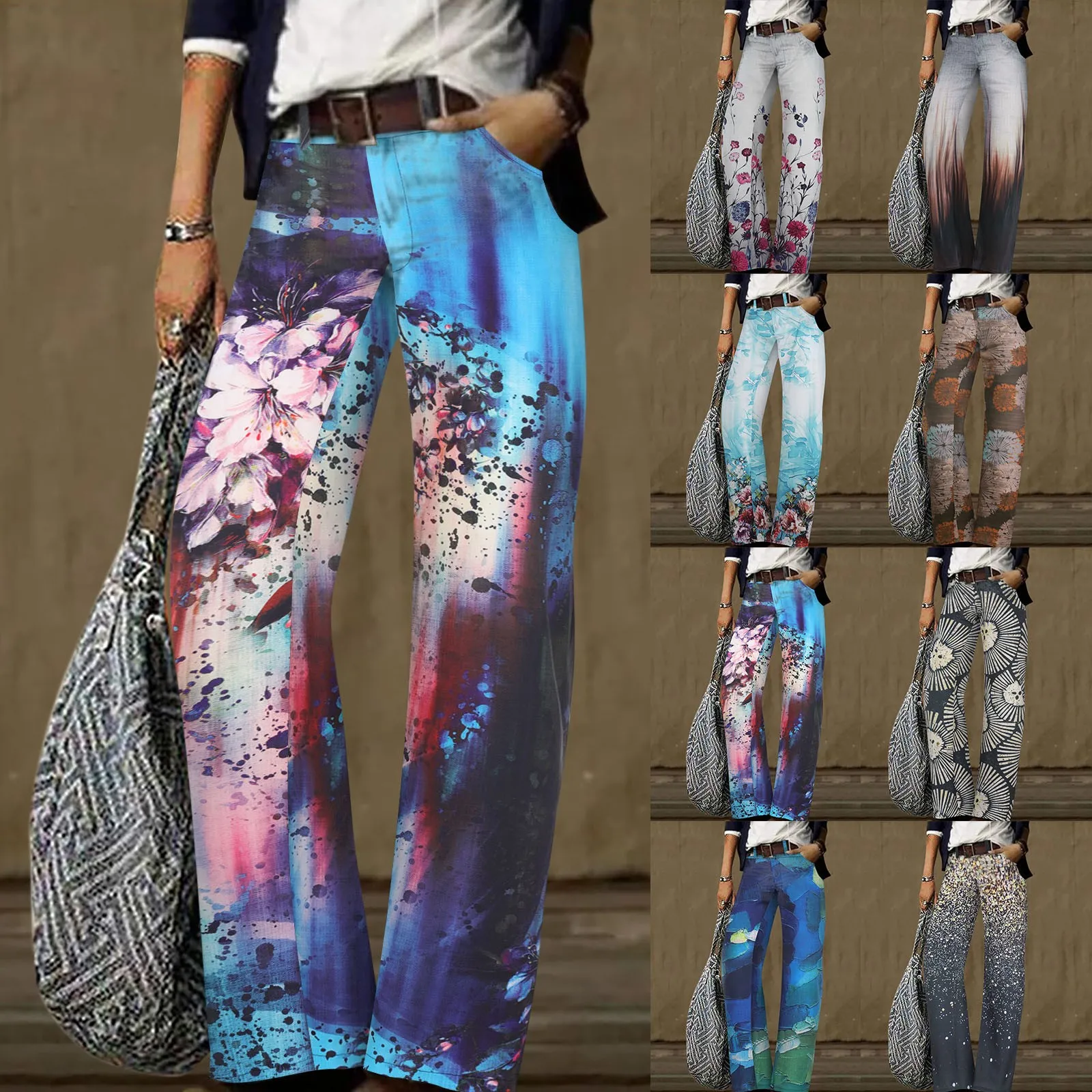 

Брюки женские повседневные с принтом, Модные свободные спортивные штаны, деловые повседневные