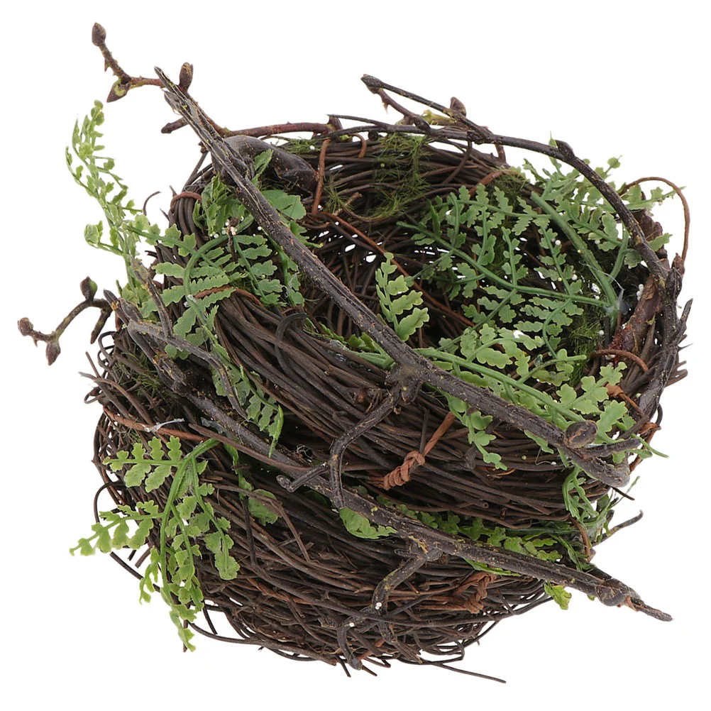 

Bird Birds Rattan Decor Ornament House Woven Decorative Mini Decoration Craft Parakeet Easter Artificial Fake Style Hummingbird