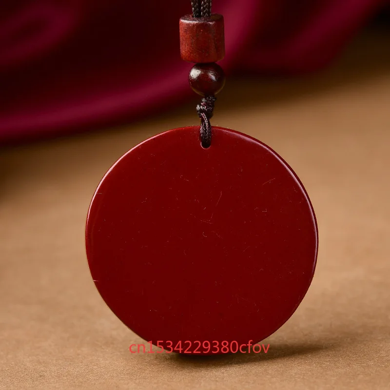 Роскошное красное киноварь Bagua кулон с драконом и фениксом ожерелье из