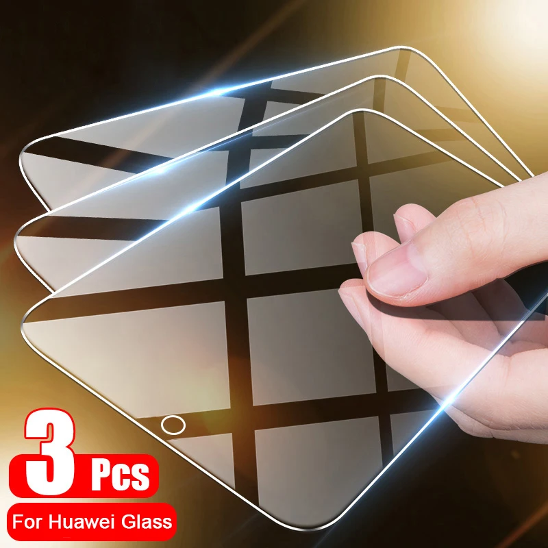 

3PCS Protective Glass for Huawei P30 Lite P50 Pro Glass Screen Protector for Huawei P20 P40 Lite Pro P10 P8 P9 Lite 2017 Glass