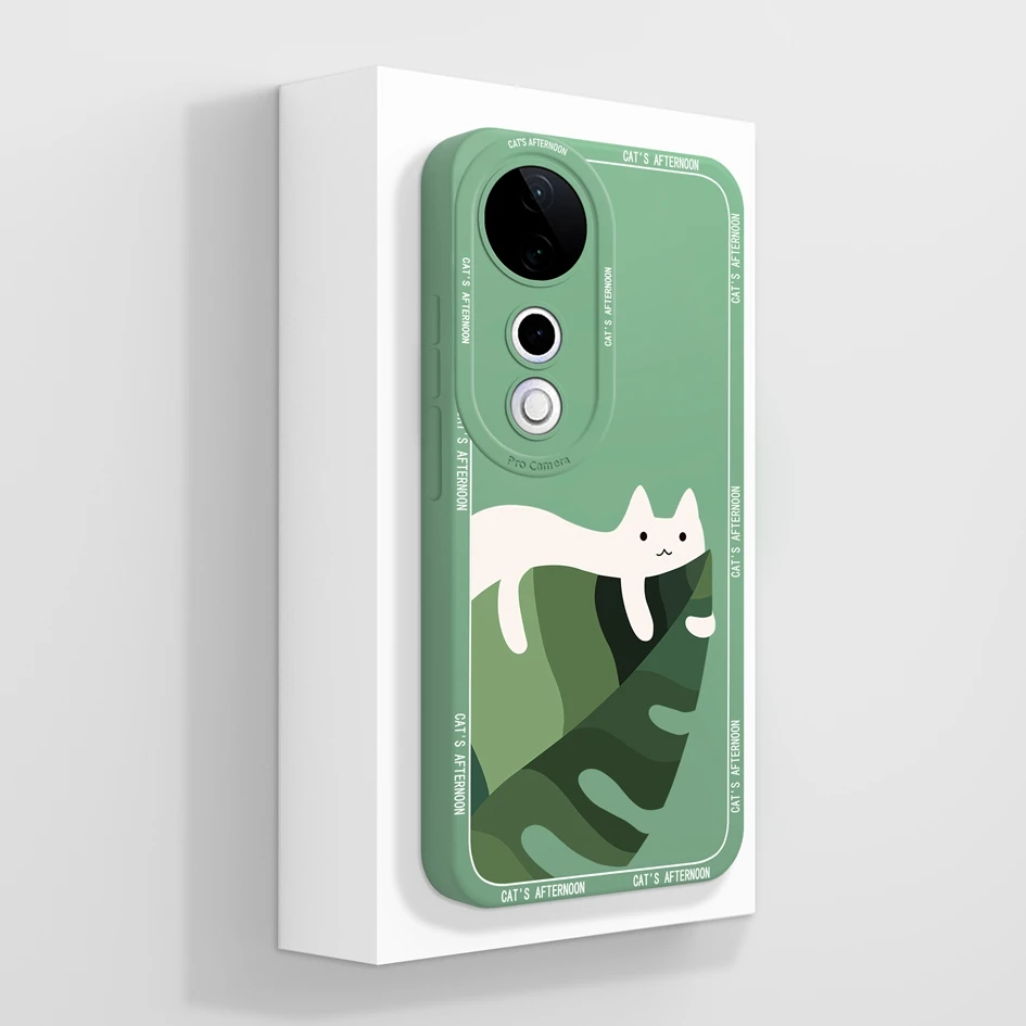 Стильный чехол для Vivo V40 Pro V40SE V40Lite Cool Sweet Style Pretty Girl Avocado Anti Drop Силиконовый корпус V40E