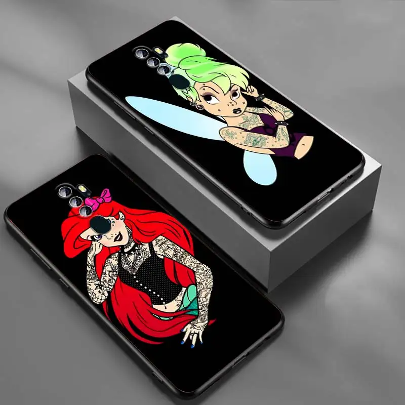 Чехол для телефона с рисунком Принцессы Диснея девочек черный чехол OPPO Find X5 X3 X2 Neo