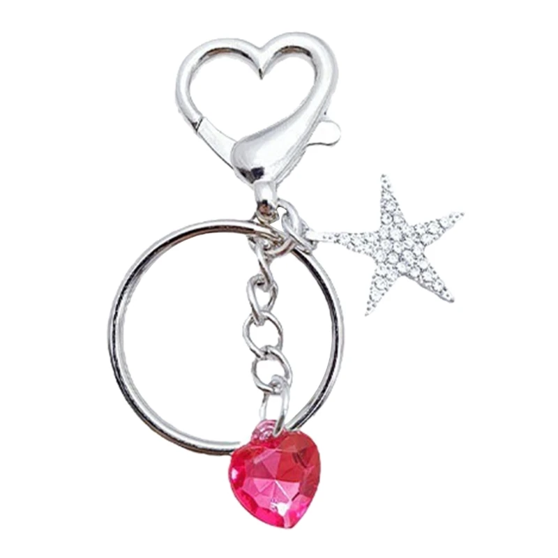 

Fashion Sparkling Heart Keyring Bag Headphone Cases Y2k Pendant Car Keyring