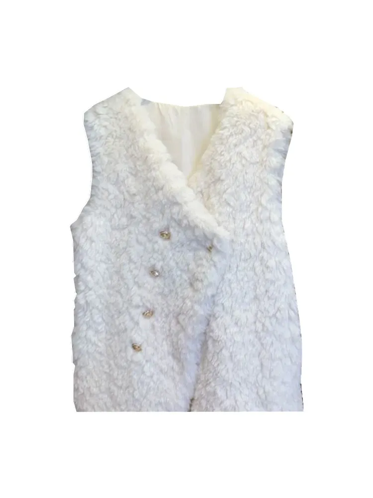 Женский жилет из искусственной овечьей шерсти осенне-зимняя женская весенняя