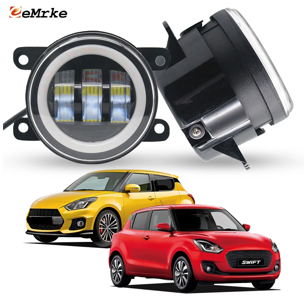 Фото Светодиодные противотуманные фары дальнего света для Suzuki Swift 5, Swift Sport 2017 2018 2019 2020 2021 2022 PTF указатель поворота Angel Eye DRL Halo Ring №1