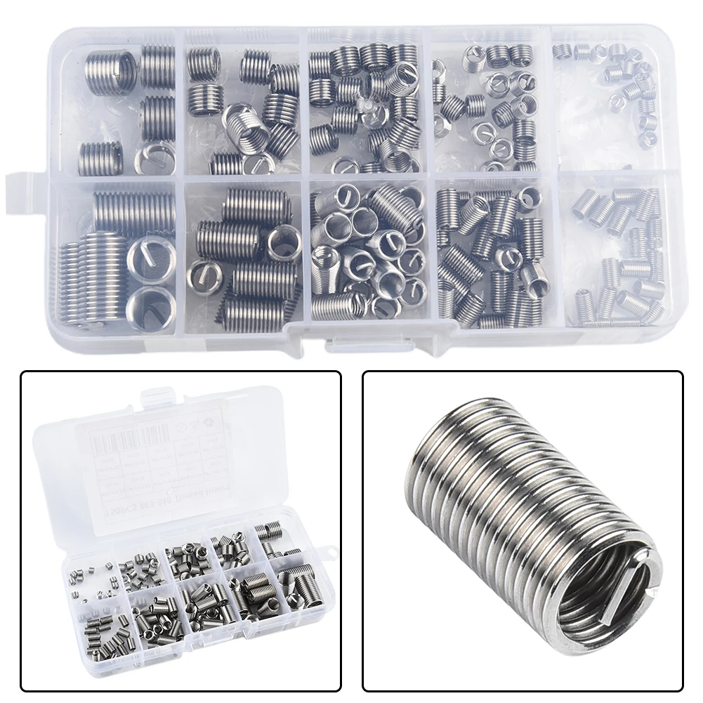 

Brand New Threaded Inserts Thread Repair 150pcs 304 Stainless Steel Helicoil Threaded Inserts Avoid Workpiece Loss