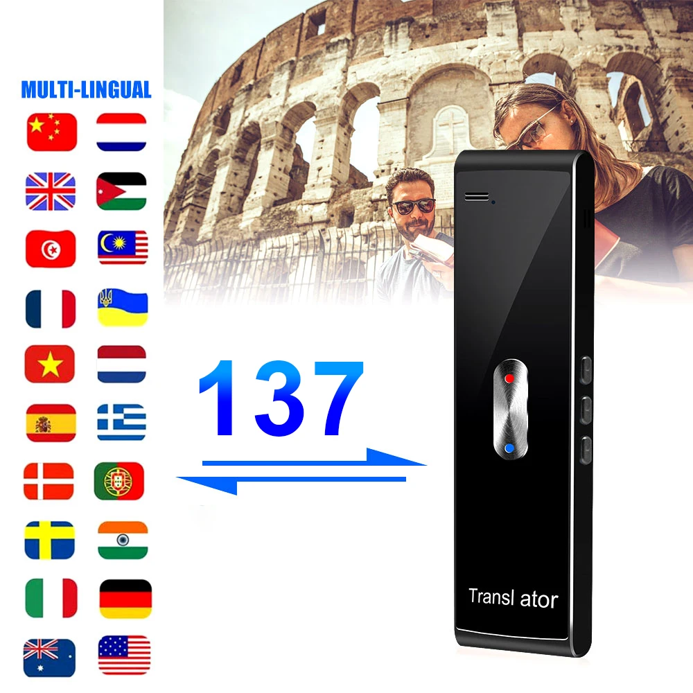 

T8s Voice Translator 45 Languages Multi Languages Instant Translated Wireless Way Real Time Translator APP Bluetooth-compatible