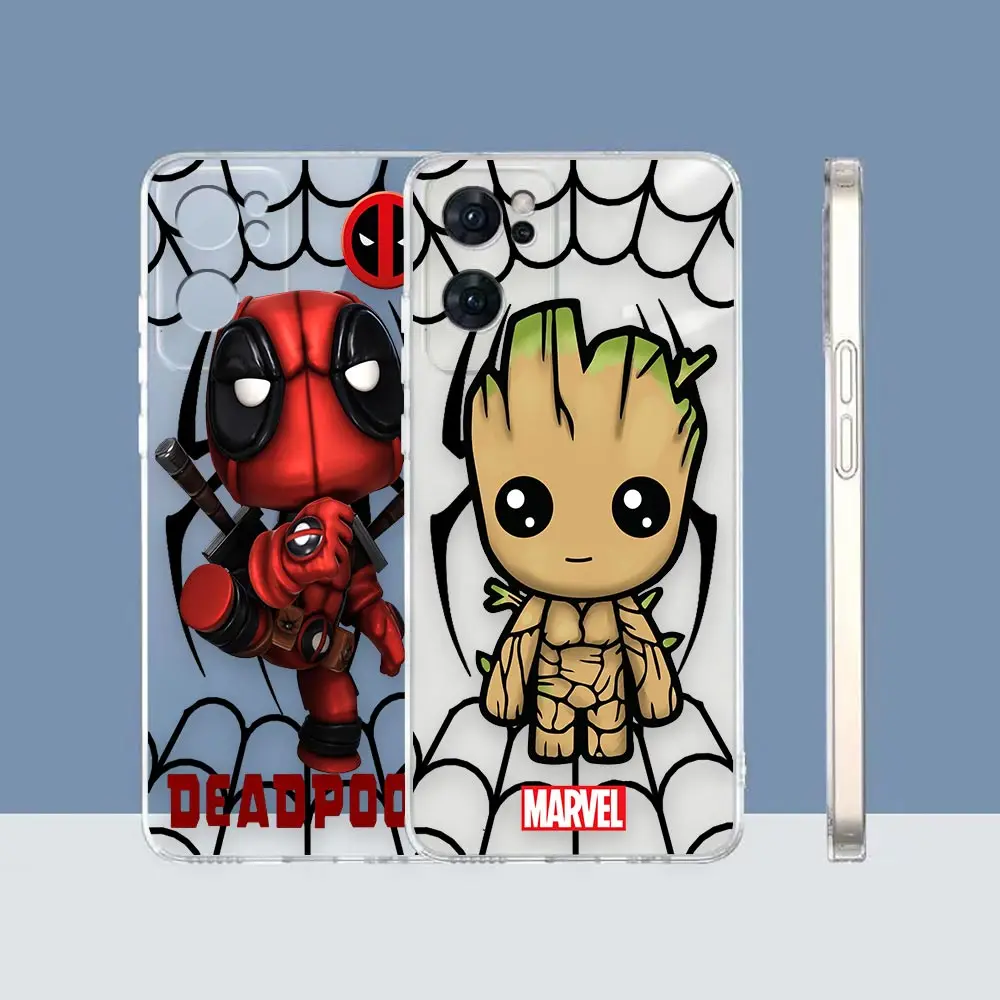 

Clear Phone Case For OPPO RENO 9 8 7 6Z 6 5 4 3 2Z SE PRO PLUS 4G 5G Case Funda Coque Shell Cover Marvel Avengers Anime Cartoon