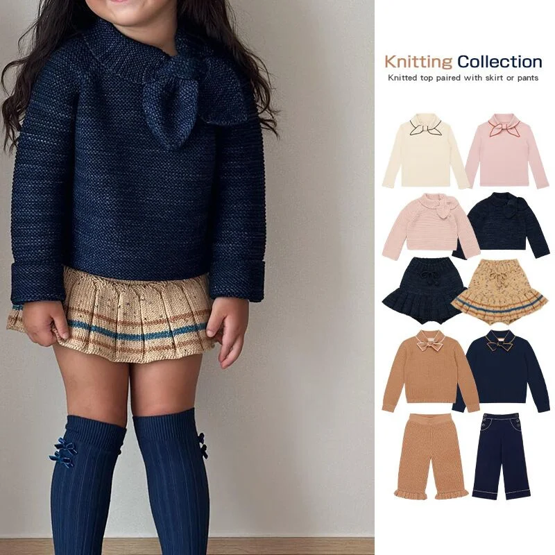 

EnkeliBB Toddler Girl Lovely Winter Jumper Sweaters MP Designer Girls Tops Children Brand Winter Clothing