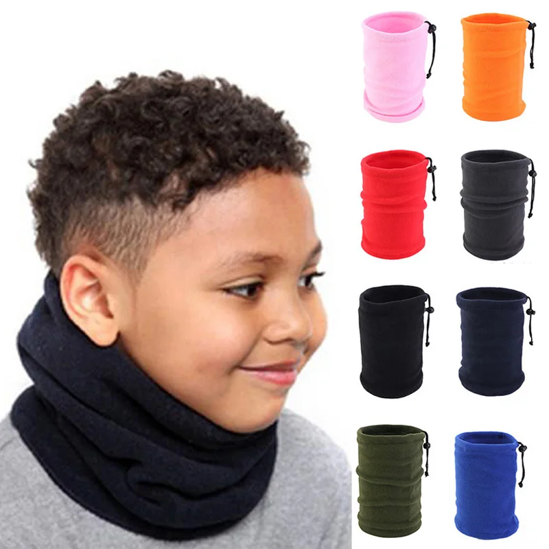 

Tube Style Bandana Headwear Winter Windproof Scarves Adjustable Drawstring Scarf Multifunctional Warm Neck Cover Children Scarf
