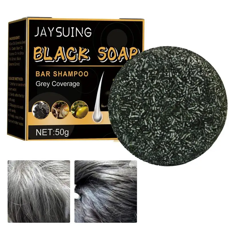 Restoring Grey Hair Coverage Shampoo Soap White Hair Darkening Bar Gray Reverse Shampoo Bar For Men