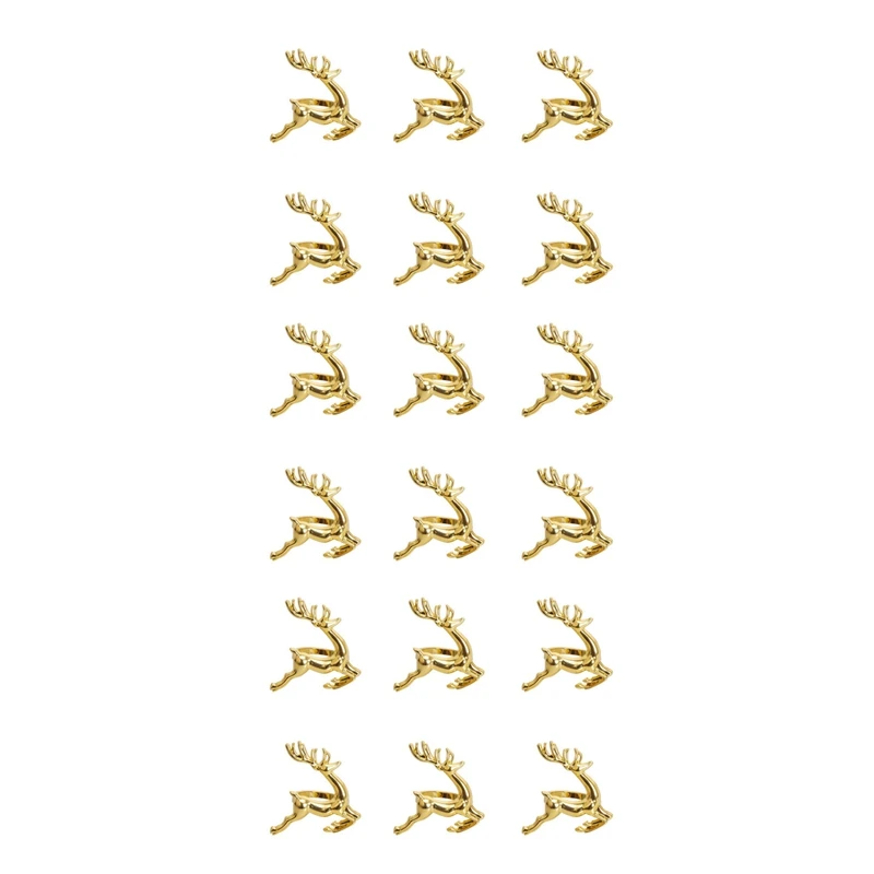 

Napkin Rings,18Pcs Gold Elk Napkin Rings For Place Settings,Wedding Receptions,Christmas,Thanksgiving And Home Kitchen