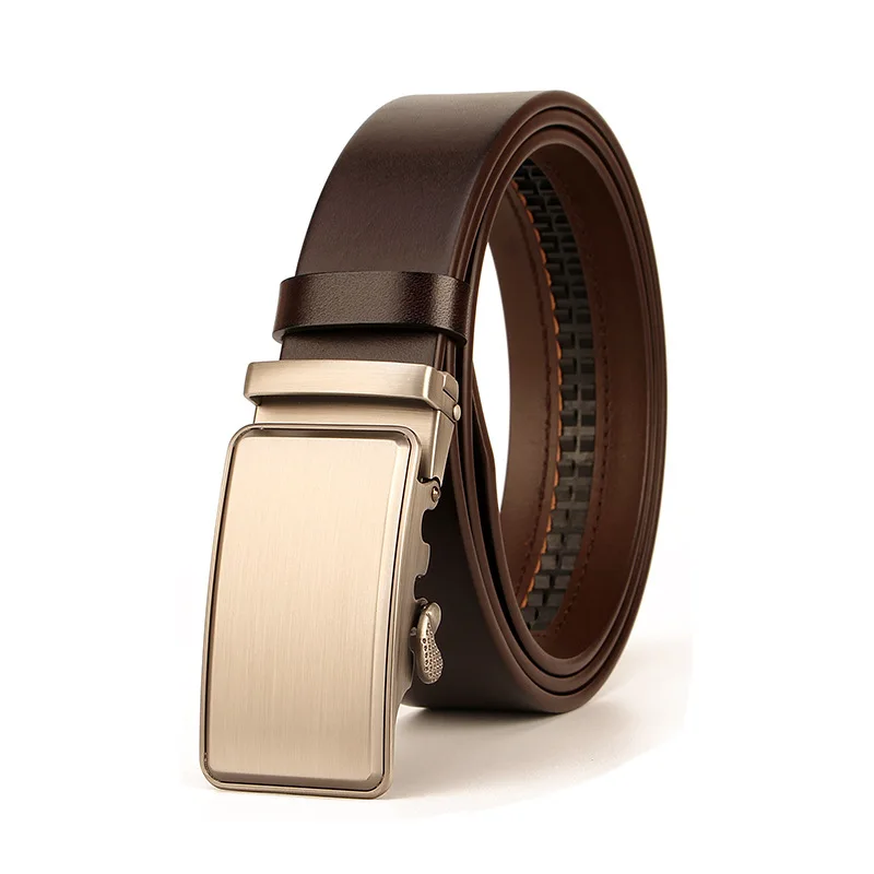 for Men Luxury Strap Male Metal Automatic Buckle 3.5CM Famous Brand Belt Men Top Quality Real Cowskin Genuine Leather Belts