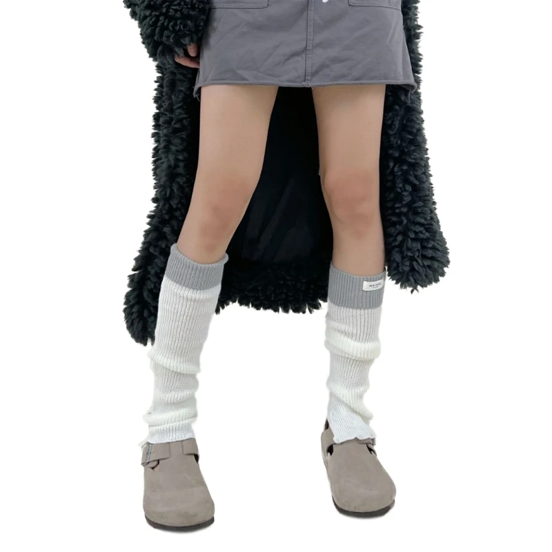 

Пара женских носков, гетры, вязаные длинные носки до колена