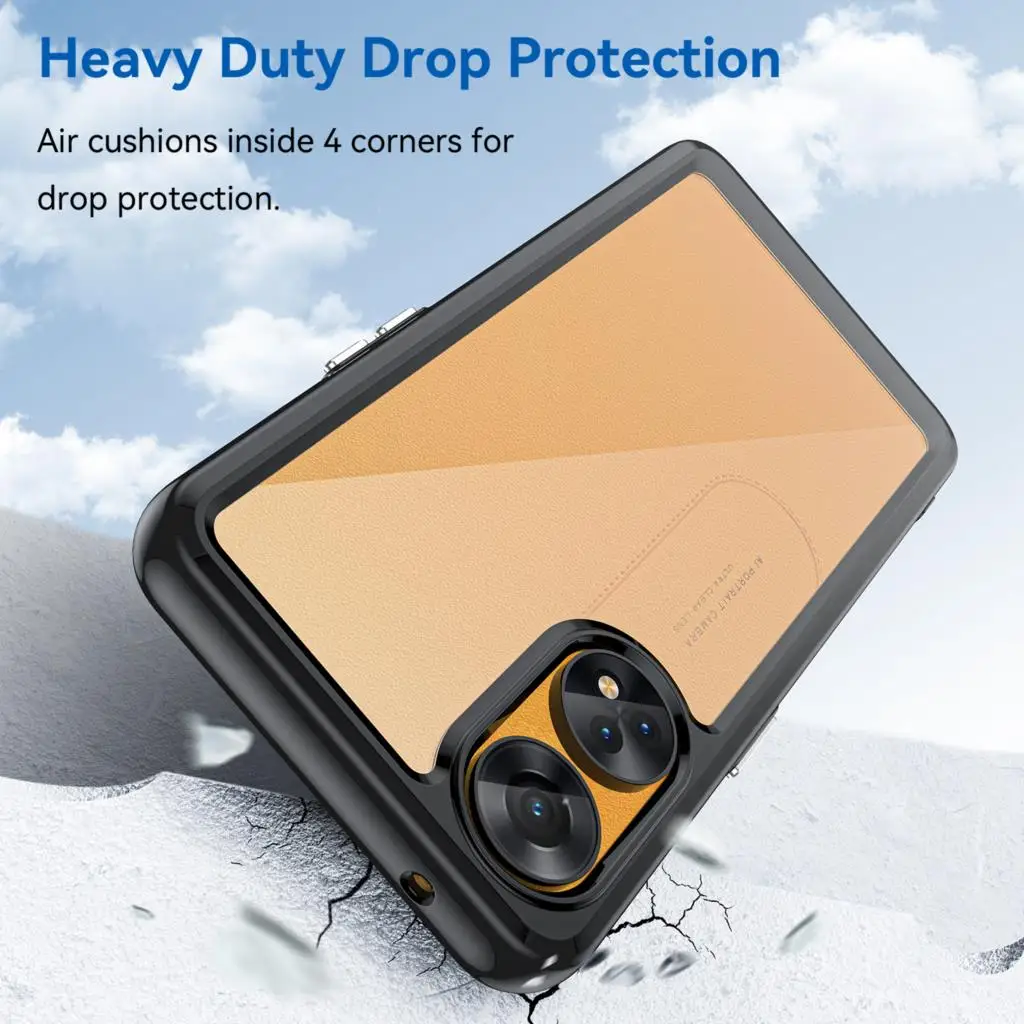 For OPPO Reno8 T 4G Clear Case For OPPO Reno8 T Cover Coque Funda Hard Translucent Soft Frame Shockproof Phone Bumper Reno 8T