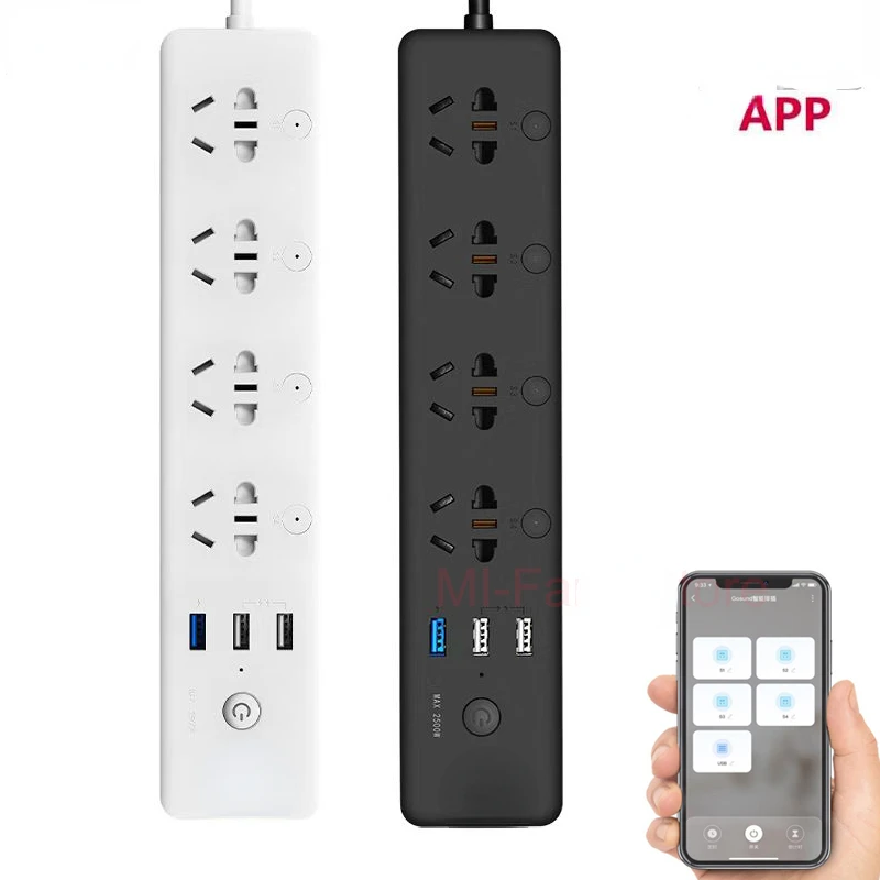 

Gosund Smart Power Strip CP5 WIFI voice control For APP Timing Switch With 4 Outlets &3 USB Charger 18W 1.8M Fast