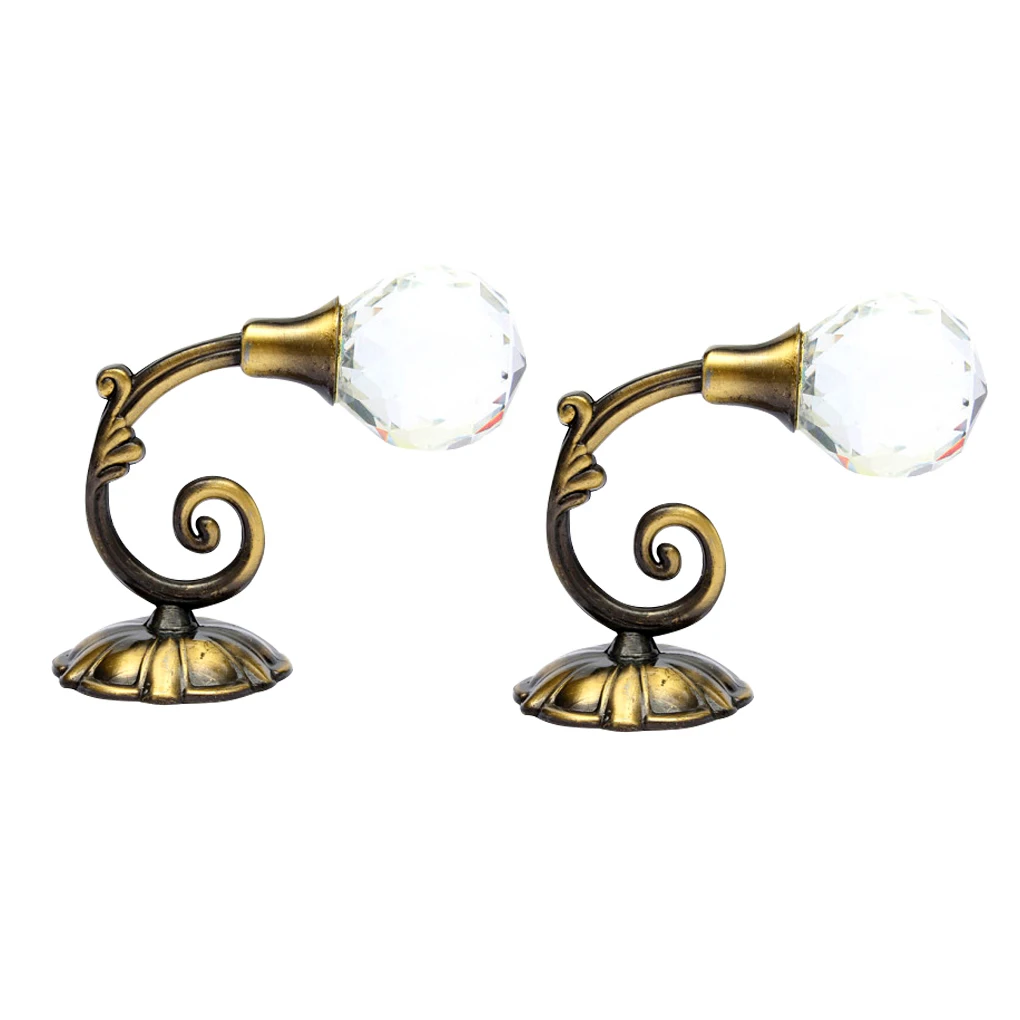 

1 Pair Window Crystal Holdback Home Living Room Bedroom Curtain Drape Hook Tieback Wall Holder Hanger