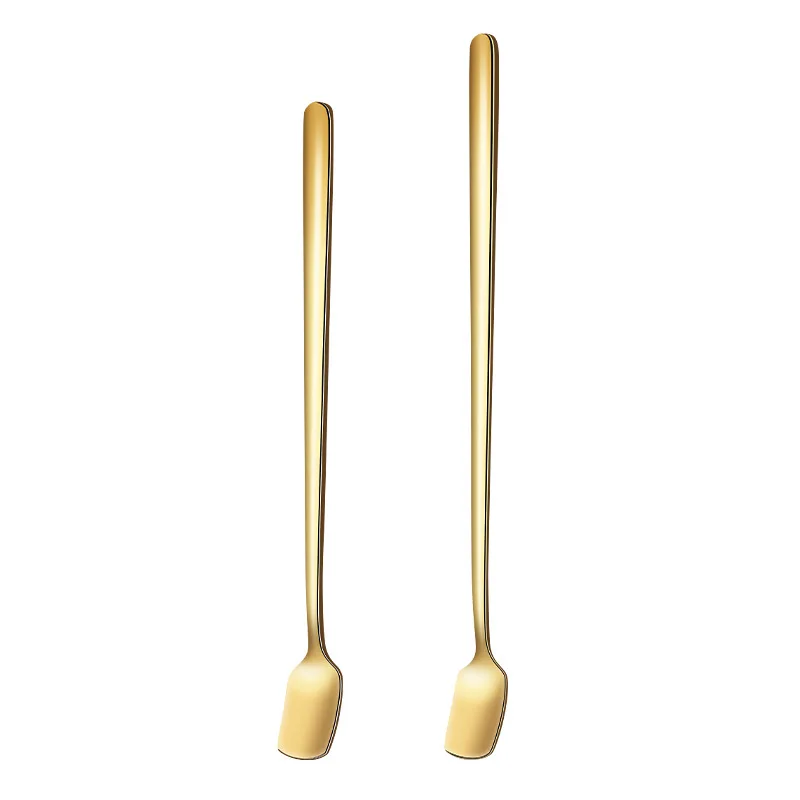 Ложка-мешалка из нержавеющей стали с длинной ручкой и квадратной головкой