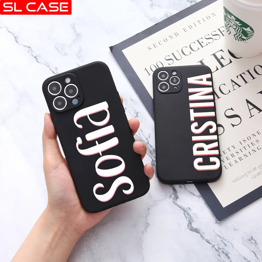 

Personalized Custom Name for iPhone 14 Pro Case 13 12 Mini 11 Pro Max 7 8 Plus X XS XR SE 2 Luxury Silicone Cover Fundas