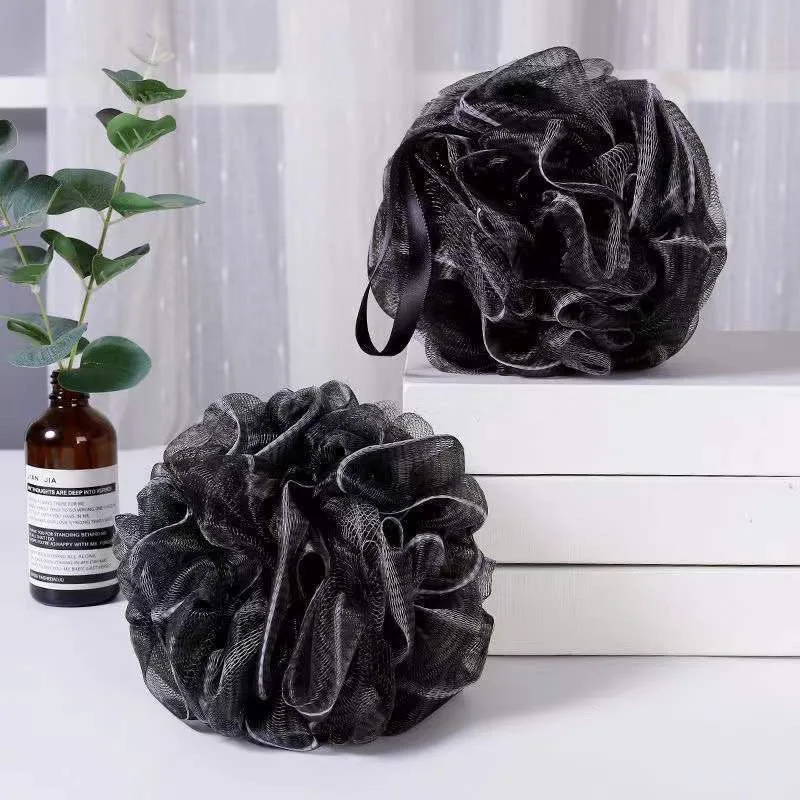 

Black Bamboo Charcoal Bath Adult Bath Flower Soft Shower Mesh Foaming Sponge Bath Bubble Ball Skin Clean Tool Bathroom Accessory
