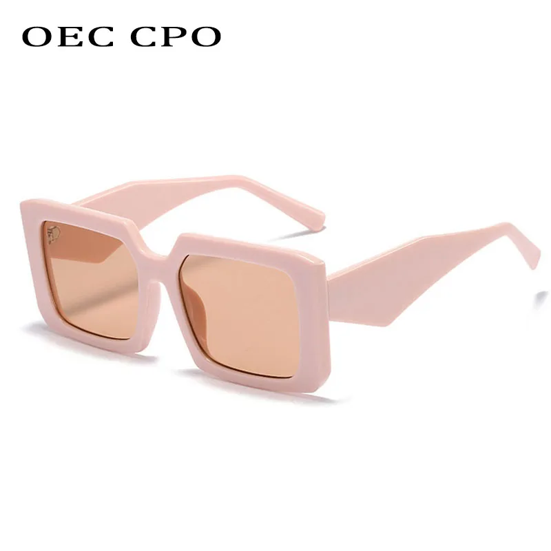 

OEC CPO Fashion Square Sunglasses Women Men Vintage Sun Glasses Female Punk Wide Legs Trendy Eyewear UV400 Shades Oculos De Sol