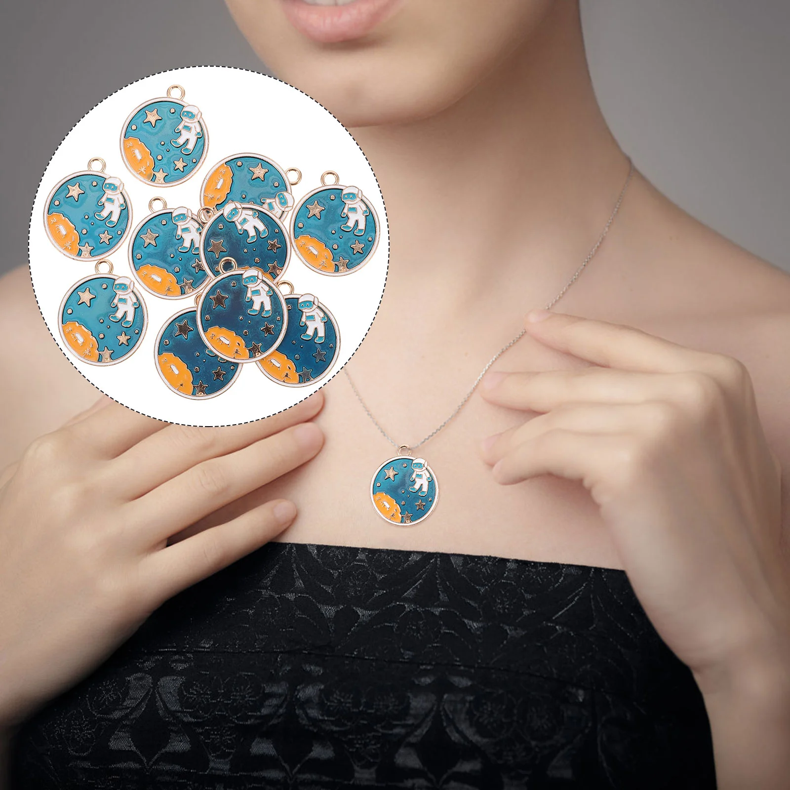 

10 Pcs DIY Accessories Jewelry Making Pendant Key Chains Pendants Ring Bracelet Bag Supply Crafts