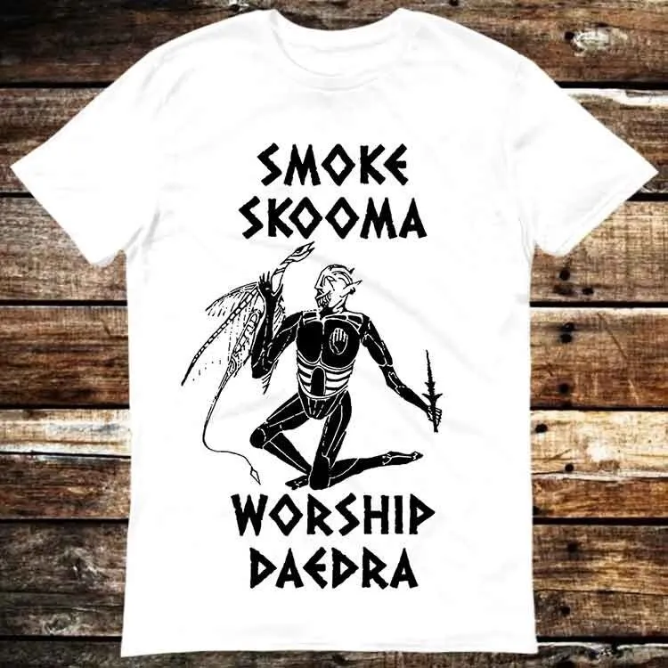 Smoke Skooma поклонение Daedra геймер сердцебиение футболка с мемом топ фильм музыка 6362