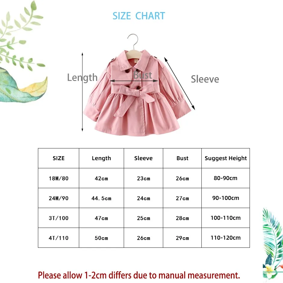 Children's Clothing 2023 Girls' Coat Kids Jacket Spring Autumn Korean Style Cute Long Trench Baby Girls Windbreaker - купить по