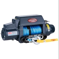 kingone 4wd winch 9500 lbs high speed 12v waterproof electric auto synthetic rope winch