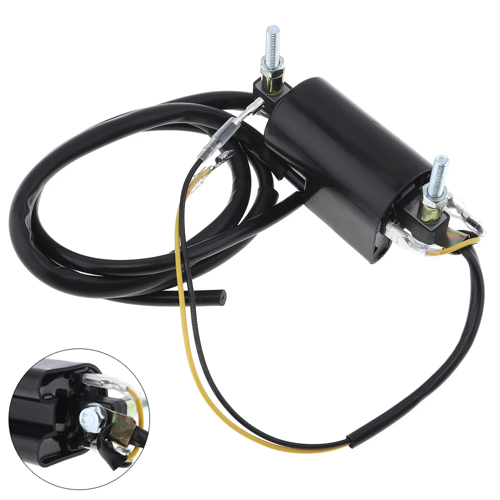 

12V Black Motorcycle Vehicle Cars Plastic + Metal Ignition Coil Auto Parts Fit for Honda CB350F CB400 CB450 CB500 CB750 YFM350