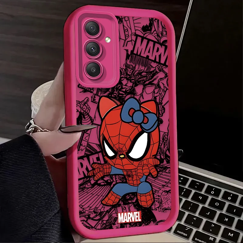 Мягкий чехол для телефона Человек-паук Hello Kitty Samsung Galaxy A25 A35 A55 A15 A05 A05S A24 A13 A23 A12 A22 A32