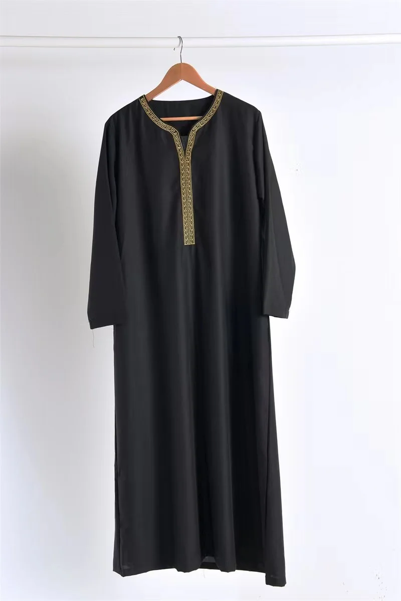 Muslim Fashion Men's Robe Abaya Pakistan Long Sleeve Arabic Loose Ropa Islamica Hombre Kaftan Jubba  Thobes Islamic Clothing