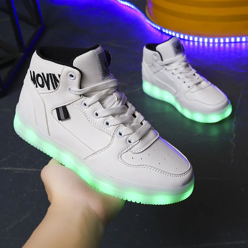 

Size 35-44 Womens Anti-slippery Luminous Sneakers Men's Led Wear-resistant Glowing Casual Shoes Adult Damping Shoes with Light