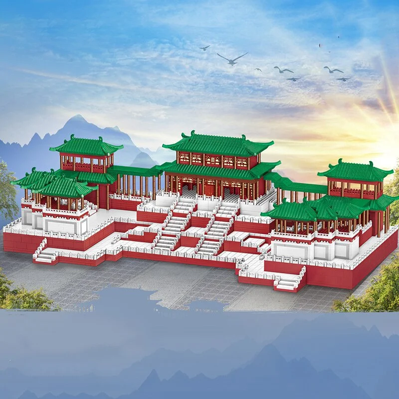 

World Architecture Ancient Daming Palace Pavilion DIY Mini Diamond Blocks Bricks Building Toy for Children Gift no Box