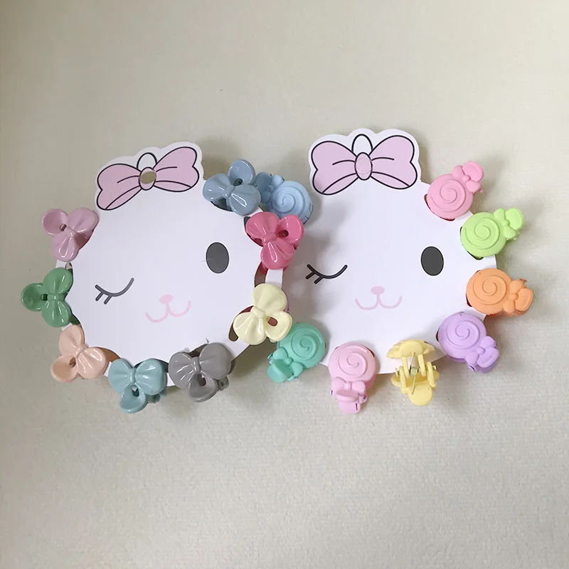 

8PCS Cute Star Butterfly Candy Small Mini Hair Claw Crab Clips Girls Childs Cartoon Clamps Baby Accessories Sets