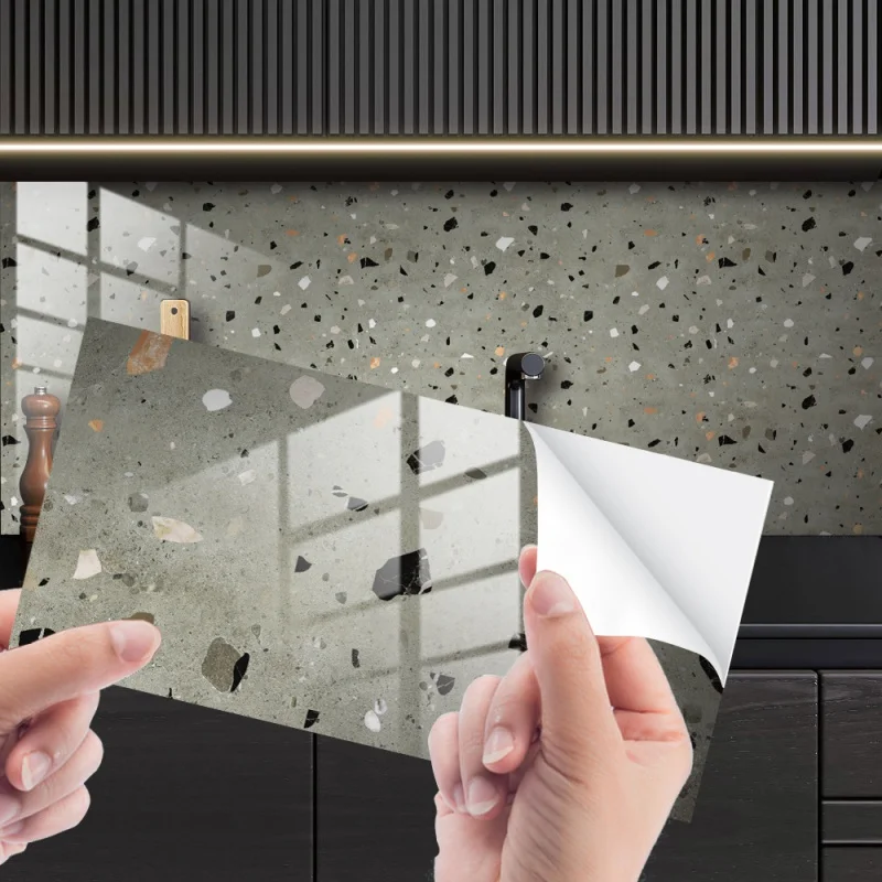 

[Home Decorations] Dls122 Cross-Border Imitation Terrazzo Pattern Crystal Film Tile Sticker Home Decoration Self-Adhesive Floor