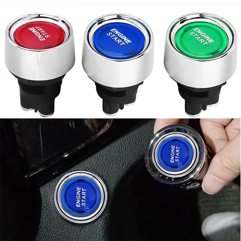 

1PC 3 Color Start Horn Button Momentary Metal Plastic Push Button Switch Car Switches Replacement Engine Start Switch