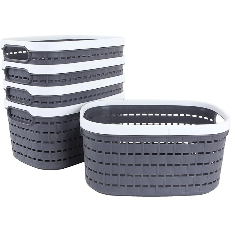 

5 Pcs Storage Basket,Portable Oval Kitchen Refrigerator Basket,Desktop Storage Boxes For Kitchen,Bathroom&Cabinet