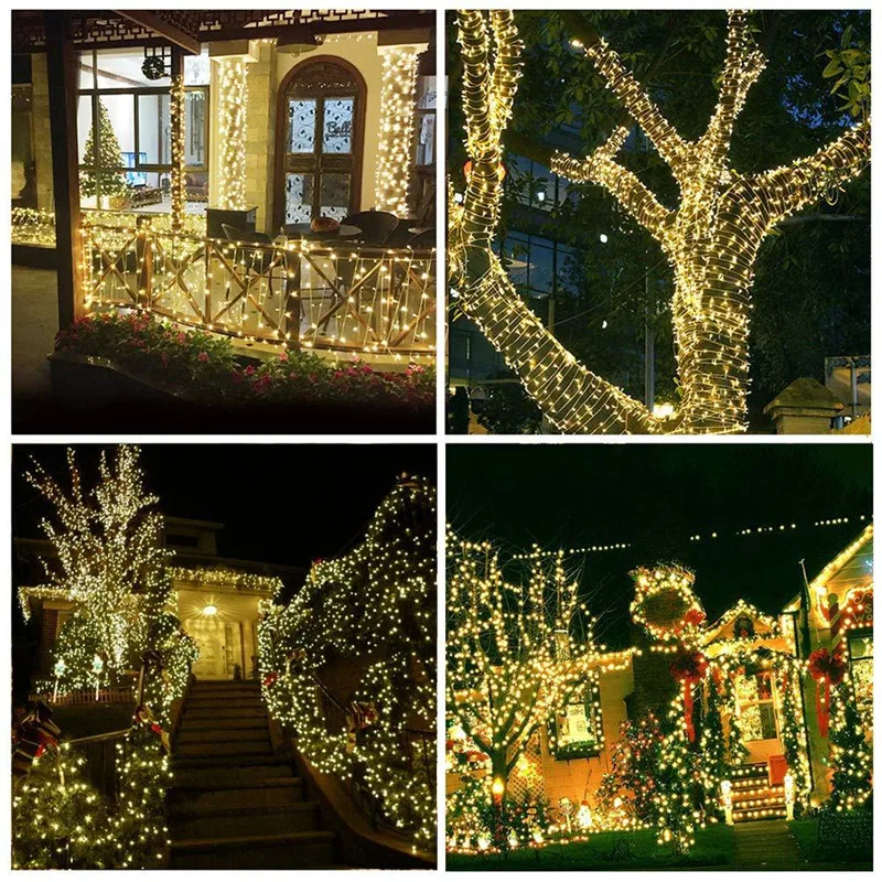 

Fairy Christmas Garlands LED String Lights Wedding Party Decorations Navidad Lamp Holiday Lighting Garden Outdoor Indoor Decor