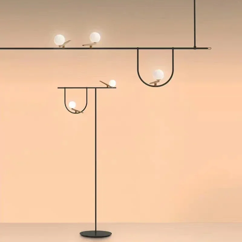 Минималистичные креативные напольные лампы в стиле пост-модерн с птицами