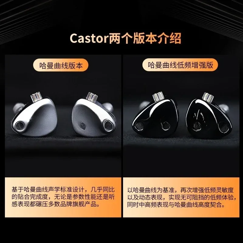 Фото Наушники-вкладыши Castor с регулируемой двойной подвижной катушкой, Hi-Fi, для мониторинга, сцены, прямых трансляций, проводные №2